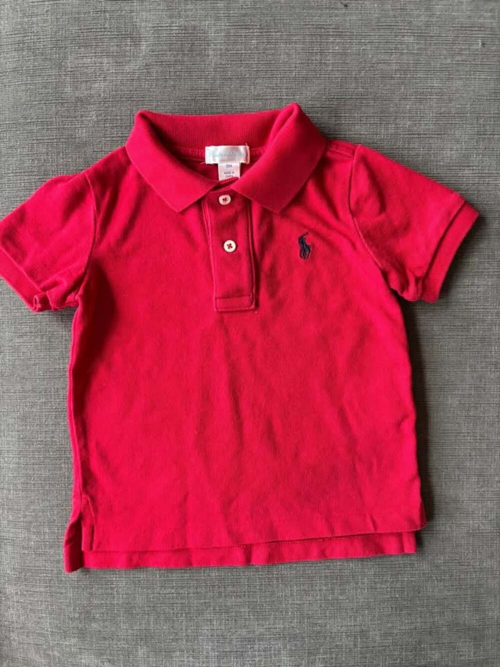 Polo Ralph Lauren Toddler Boys Red Mesh Short Sleeve Polo Shirt Size 18M 18 Mont